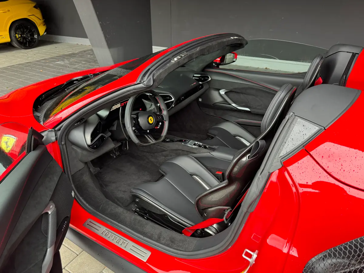 Ferrari 296 GTS Spider 2024, dashboard — Lisbon Luxury Car Rental, Lisbon. Top down for the Cascais coastal run