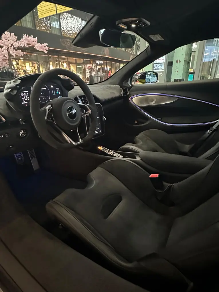 McLaren Artura Spider 2024, dashboard — Lisbon Luxury Car Rental, Lisbon. Top down for clear mornings on the coastal road