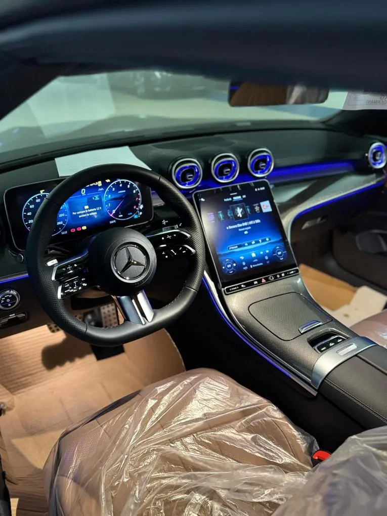 Mercedes Benz CLE 300 Cabriolet AMG Premium 2025, front view — Lisbon Luxury Car Rental, Lisbon. Top down for the Cascais coastal run